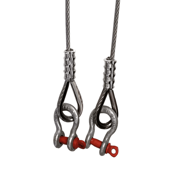 SC-188-96-SS SAFETY CABLE, 3/16 X 96"- WIRE ROPE 7X19 STAINLESS STEEL WITH (2) 1/4” SHACKLE ENDS / 750 LB WLL